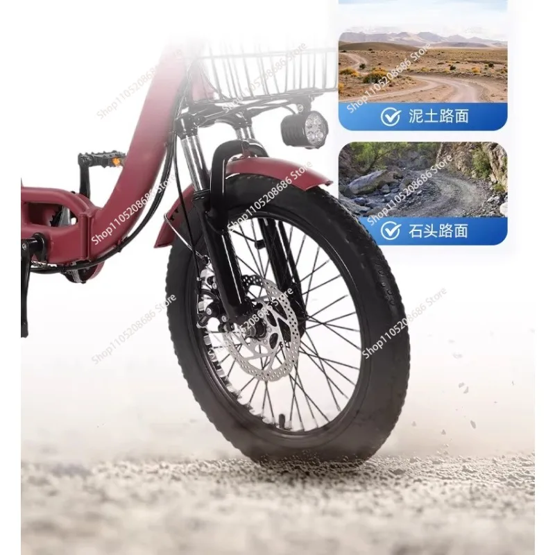 

Small electric tricycle powered by human foot and electric pedal, convenient for adults to pick up and drop off at home