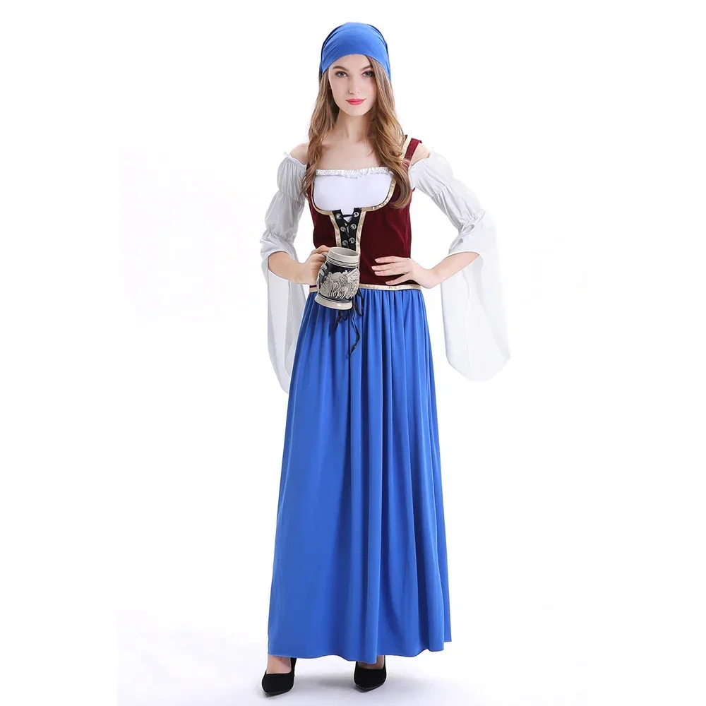 Halloween Adult Pirate Captain Cosplay Costumes Female Beer Skirt