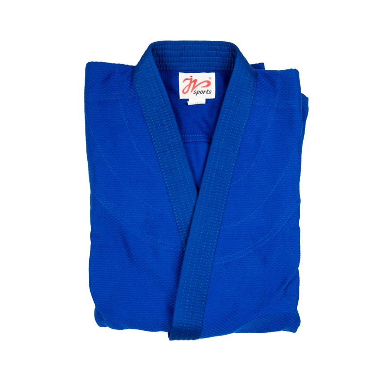 IJF-traje profesional de artes marciales para hombre y mujer, uniforme de Judo, Kimono de un solo tejido, blanco y azul, aprobado por IJF