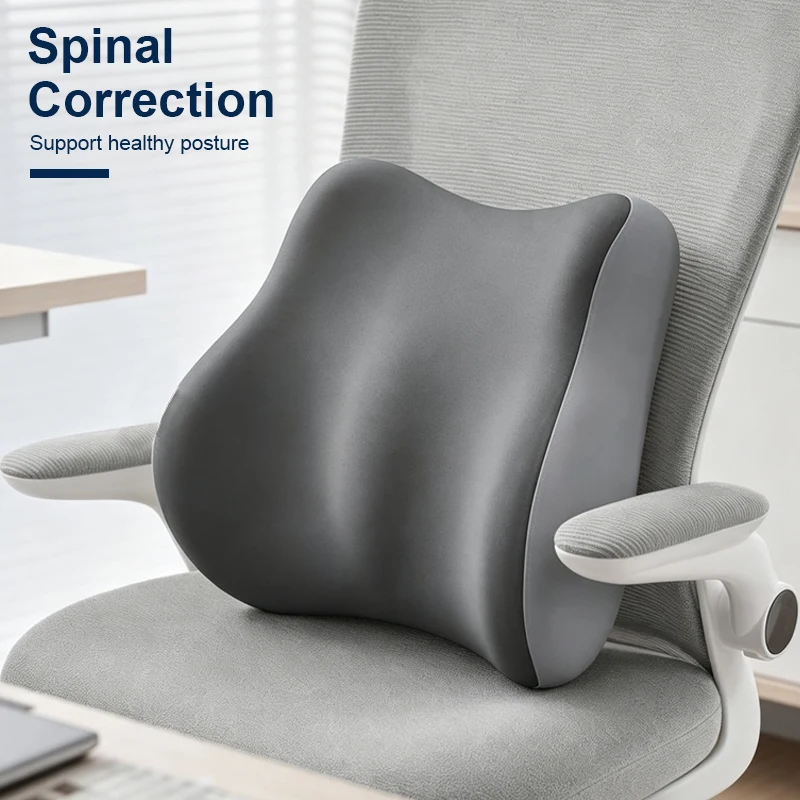 Ergonomic Memory Foam Lumbar Cushion, Spinal Correction Waist Back Pillow for Office Chair Car Seat Gaming Chair Pain Relief