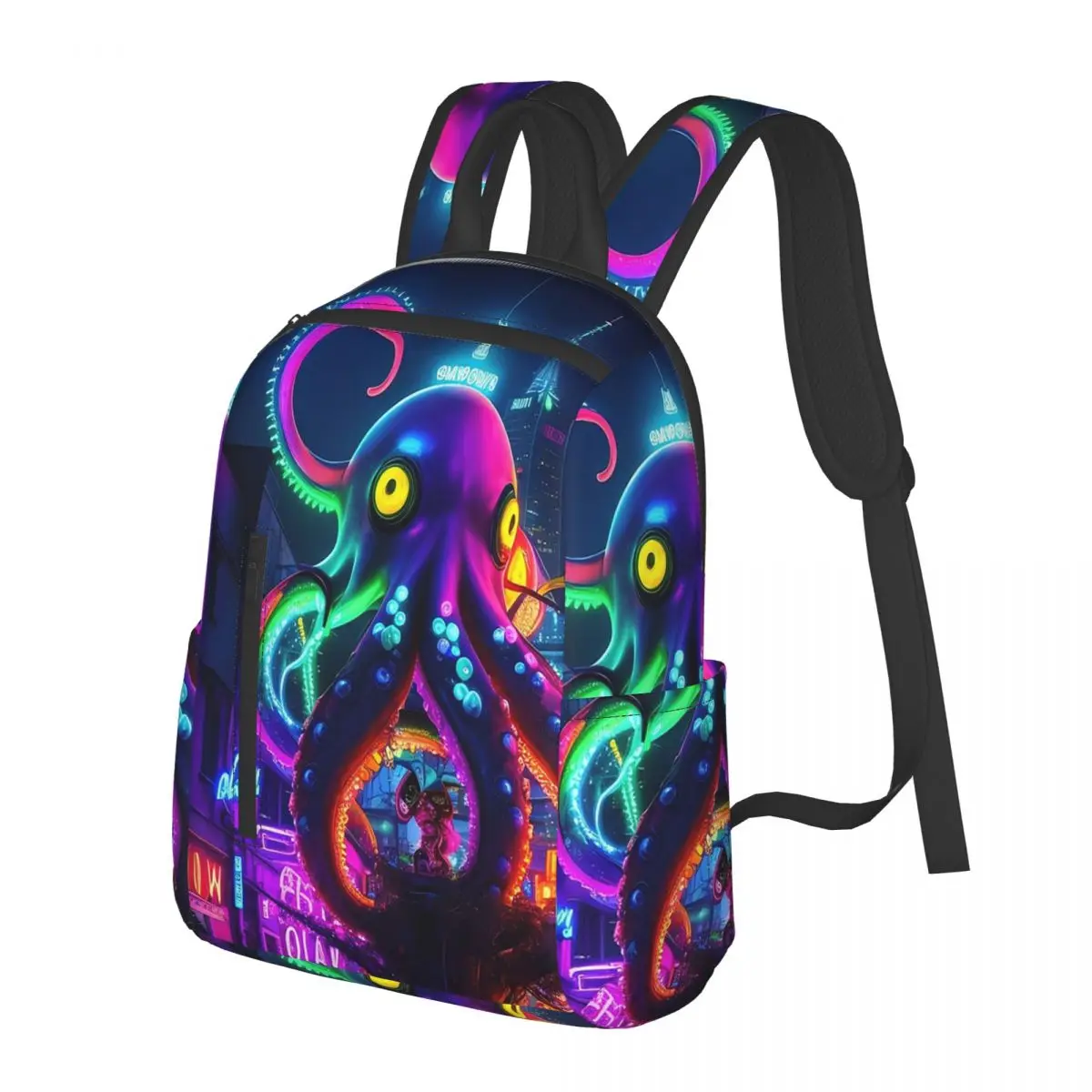 

Dreamy Neon Octopus Student Backpack School Bag Hiking Travel Daypack for Men Women Bookbag Shoulder Bags