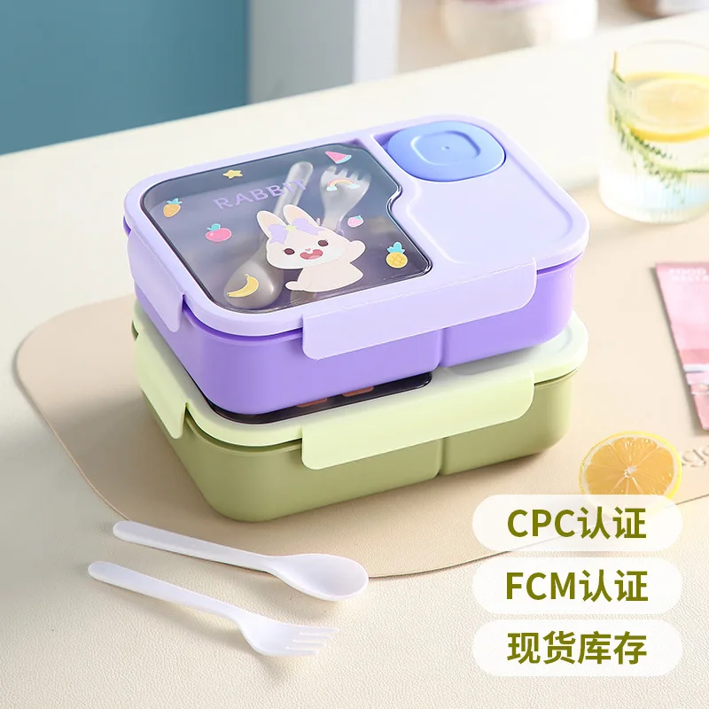 

Large capacity lovely raw lunch box can be microwave heating insulation with tableware with dipping box
