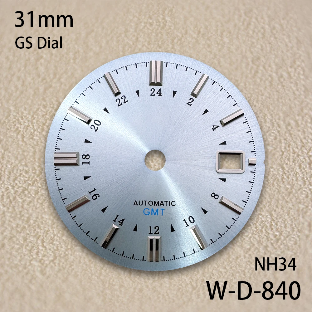 31mm GS Logo GMT Dial With Sun Pattern Grand S Dial Suitable For NH34/35/36 Movement High Quality Watch Accessories ﻿