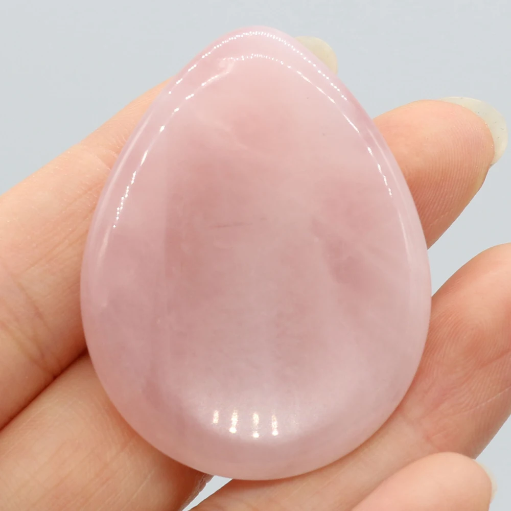 Natural Amethyst Rose Quartz Thumb Stone Worries Stones Meridian Massage Facial Scraping Board Aura Crystal Beauty Tool 45x35mm