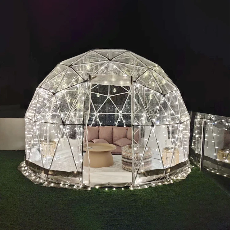 outdoor transparent 3.6M geodome geodesic geo small igloo house restaurant tent clear garden igloo dome tents for dning/cafe