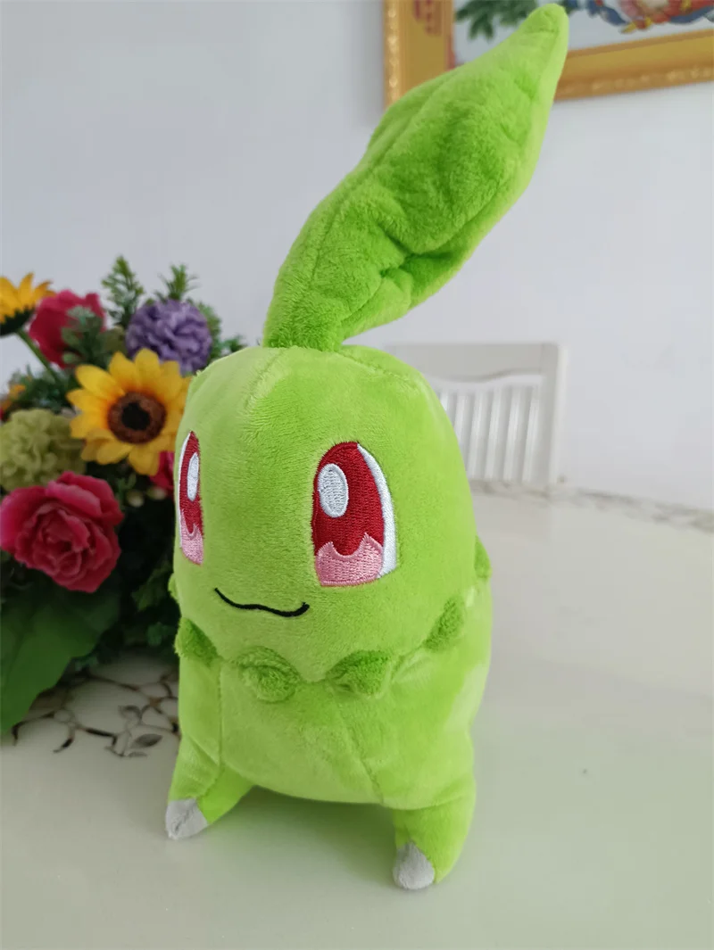 

Free Shipping PocketMonster Series Kawaii Chikorita Plush Toys Soft Stuffed Animal Doll Kid Gift Xmas Gift