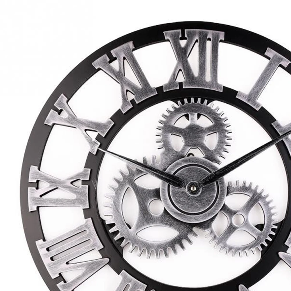 

34Cm Industrial Gear Wall Clock Decorative Chic Creative Hanging Clock For Bedroom Kitchen Living Room Retro Home Decor