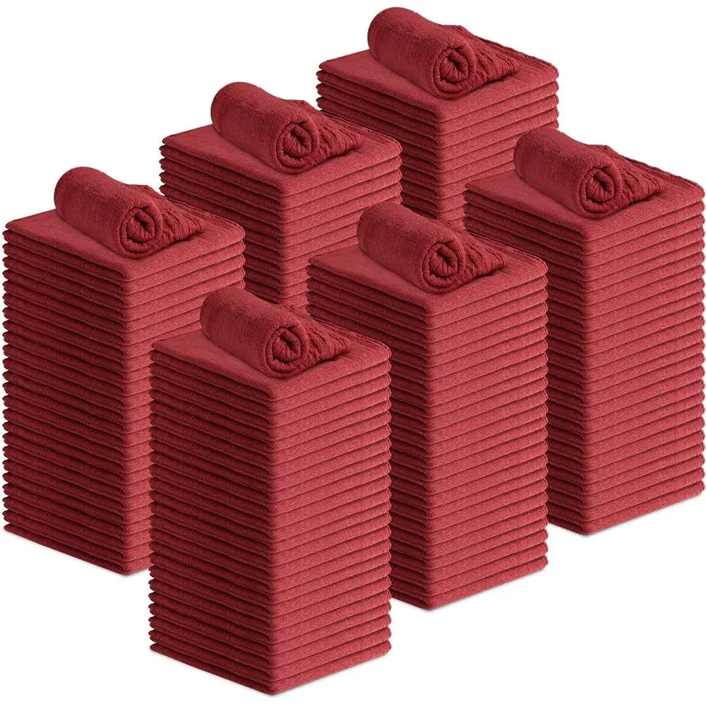 

150-Count 12x14 Inch Absorbent Cleaning Towels - Multipurpose Use for Cars, Workshops, and Home (Red)