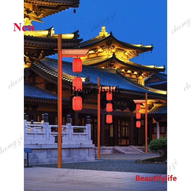 03 Scenic B & B decoration solar cage pole lamp outdoor landscape Chinese scenic park street lamp