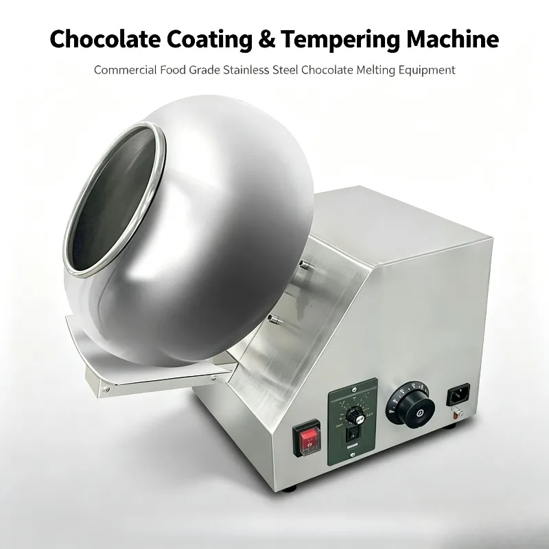 Commercial Food Machinery Chocolate Tempering Machine, Nut Chocolate Coating Machine for Snack Production Line