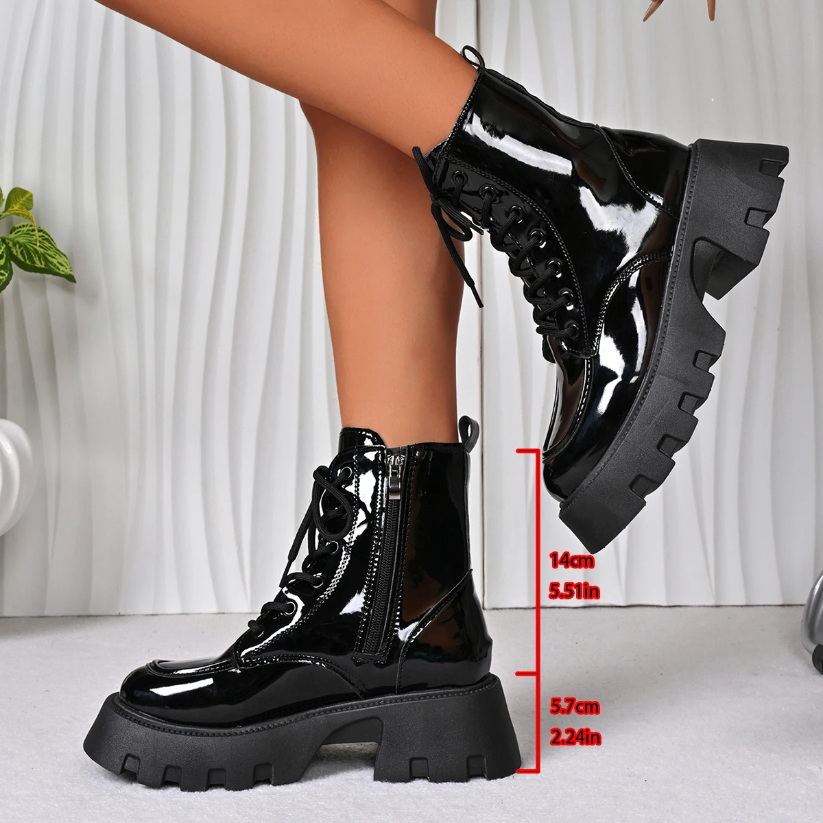 Bottes à semelle intermédiaire pour femmes, à la mode et confortables, bout rond, décontractées, semelles épaisses, bottes de chevalier confortables, automne hiver