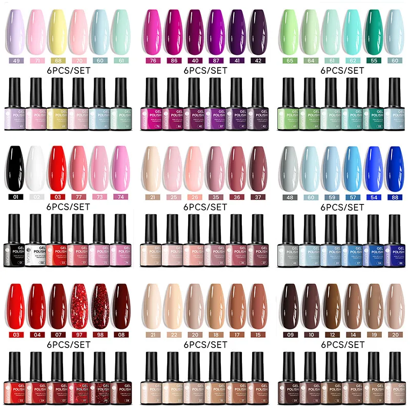 UR SUGAR 7ml オールシーズン ジェルネイルポリッシュセット ヌードピンク レッド グリッター セミパーマネント UVジェルキット マニキュア用 ソークオフ マニキュア