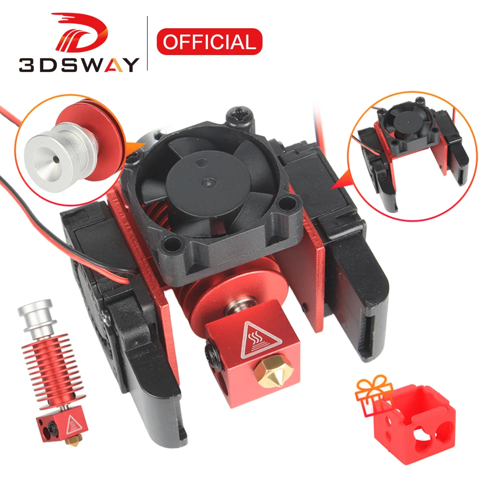 

3DSWAY 3D Printer E3D V6 Hotend Kit Volcano 0.4mm Nozzle HotEnd Bowden Direct J-head 12V24V Heat Block with Heater Thermistor