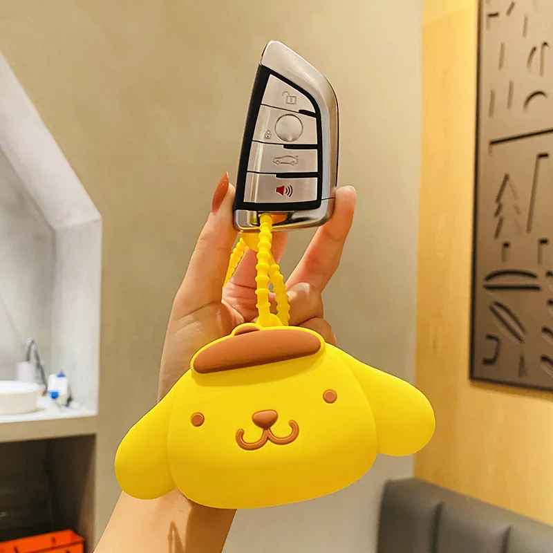 Image 7: Mini porte-monnaie en silicone Sanrio, mignon et kawaii, sac de rangement pour rouge à lèvres, pochette portable pour écouteurs, organisateur de cosmétiques avec sangle