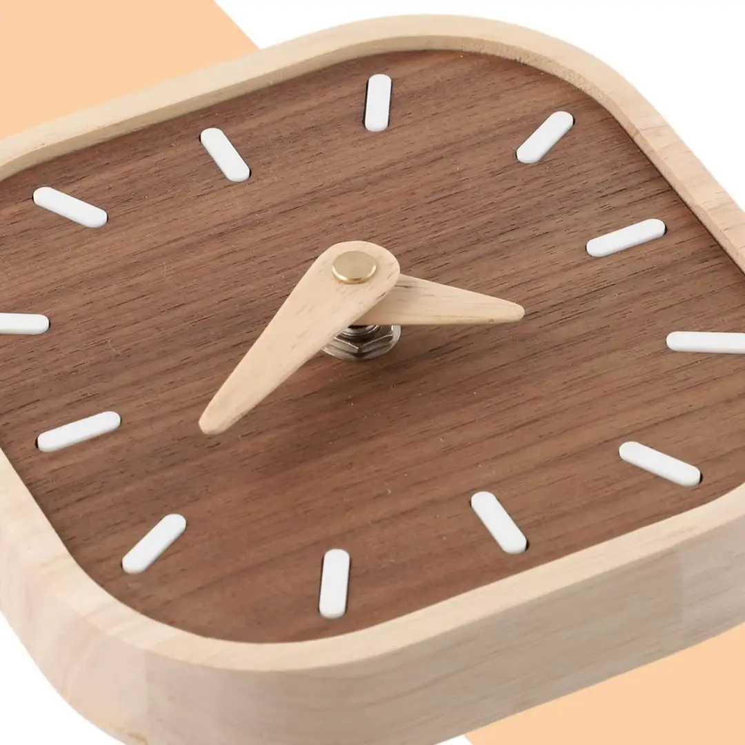 

1pcs Table Clock Black Walnut Solid Wood Small Table Clock Desk Clock Silent Bedside Clock Clock Simple Decoration