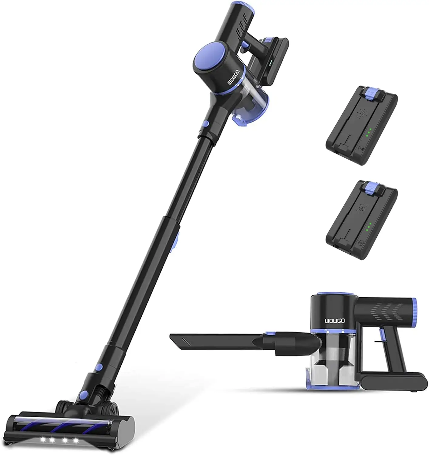 

Cordless 4-in-1 Vacuum Cleaner, Handheld Stick Vacuum for Home, 40 Min Runtime, Carpet & Apartment Use, Black, 2 Batteries