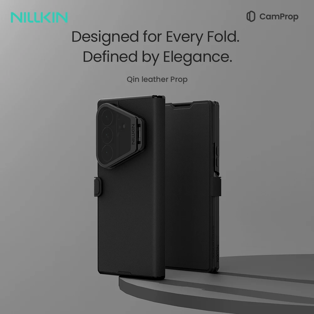 Nillkin Qin Leather Case for Samsung Galaxy Z Fold 8 Ultra Magnetic Flip Cover with Camera Stand Card Slot Luxury Wallet Funda