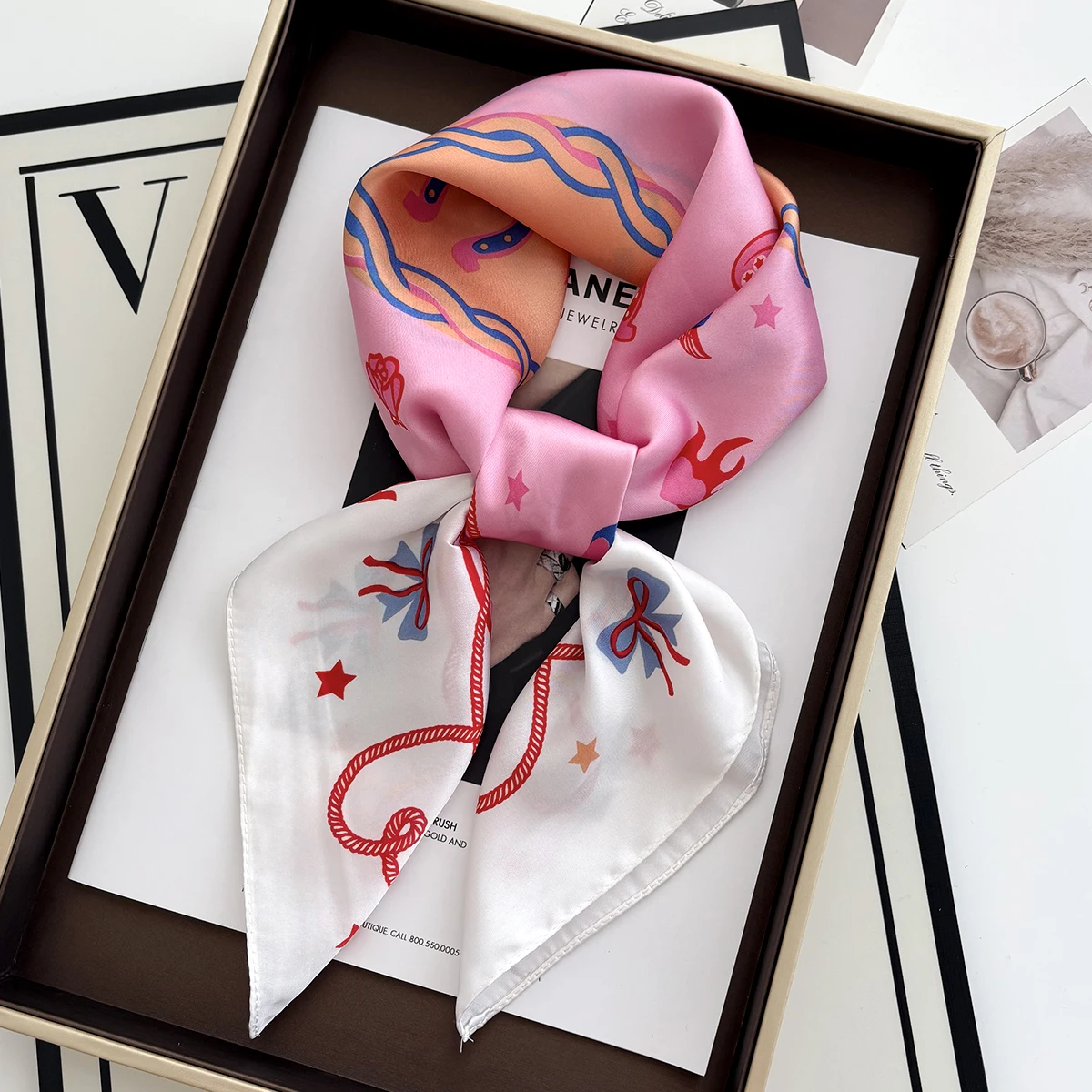 1PC Luxus Quadrat Schal Für Frauen 70*70cm Strand Schal Mode Dame Haar Kopf Bandana Wraps Weibliche halstuch Hijab Schal – Detail 1