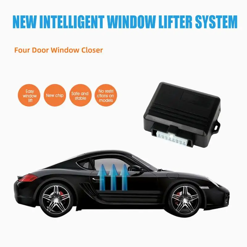 Universal 4-Door Window Roll Up Closer OBD Port Installation Auto Glass Lock Actuator Anti-Theft Device Vehicle Safety