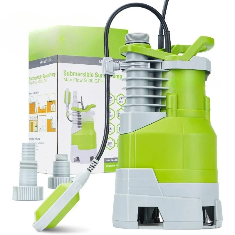 Power Cord Manual Automatic On/Off for Water 1.5HP Submersible Sump Pump High Flow 5000GPH 25ft