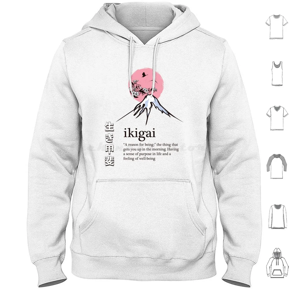 

Ikigai Definition Толстовки с принтом и длинным рукавом Японская японская картина Современный дом с принтом Доставка японского письма