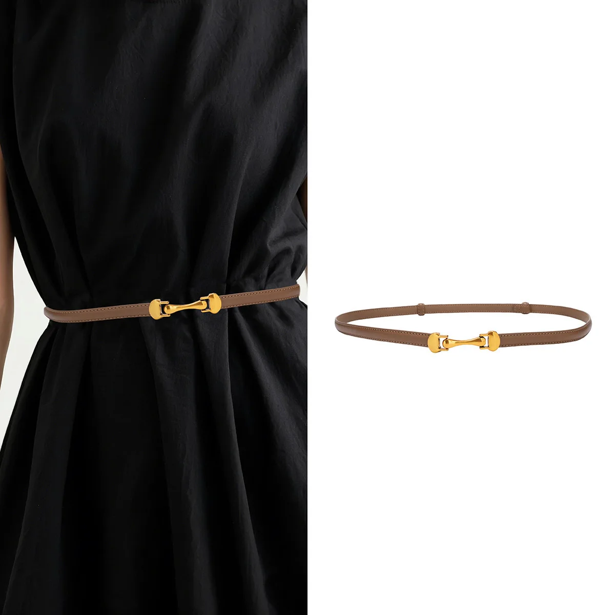 

Ladies new genuine leather belt, fashionable and casual all-match belt, high-end niche simple accessory belt