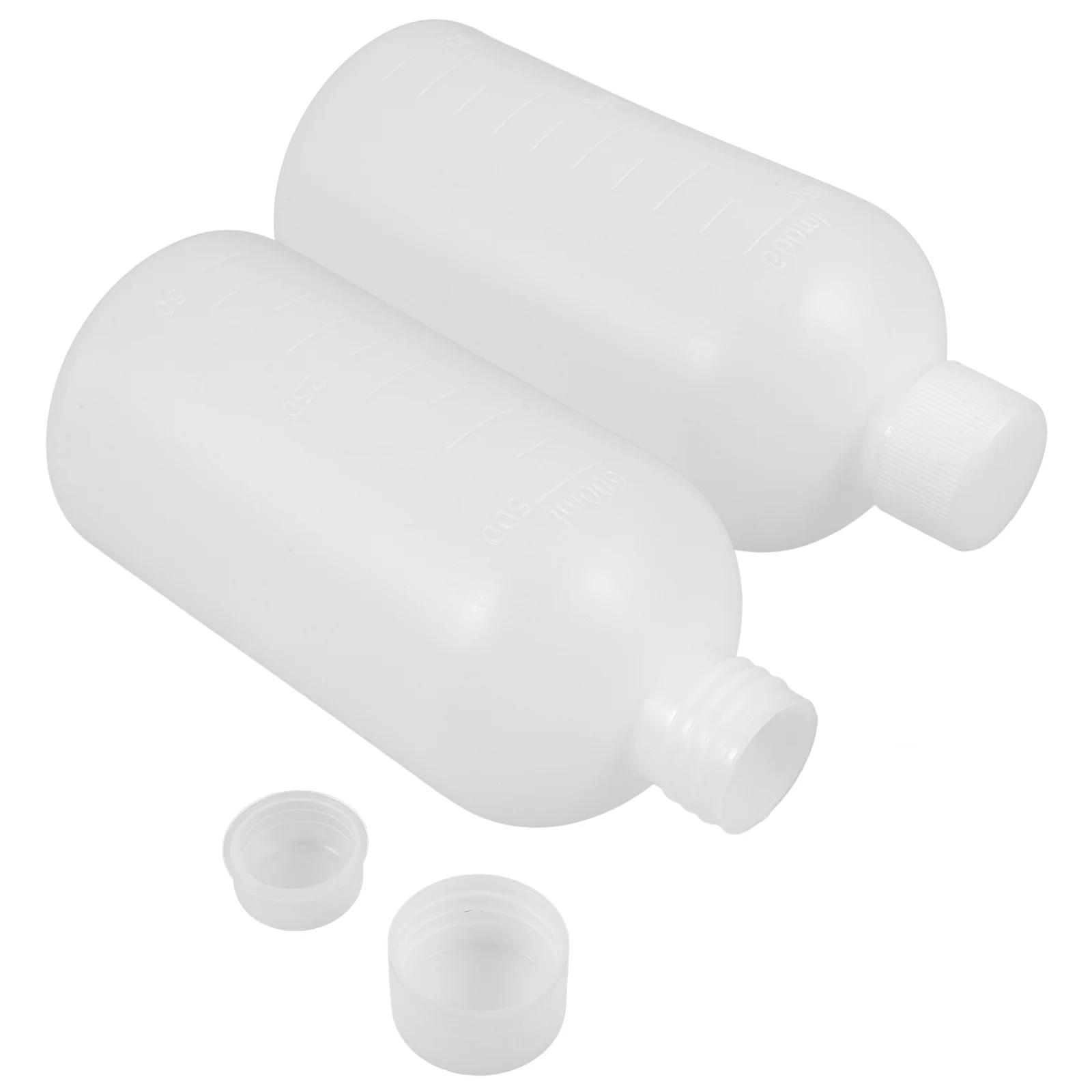 2 Pcs Reagent Bottle Pill Plastic Container Vial High Grade Hdpe Polyethylene Sample Sealing Medicine 500ml
