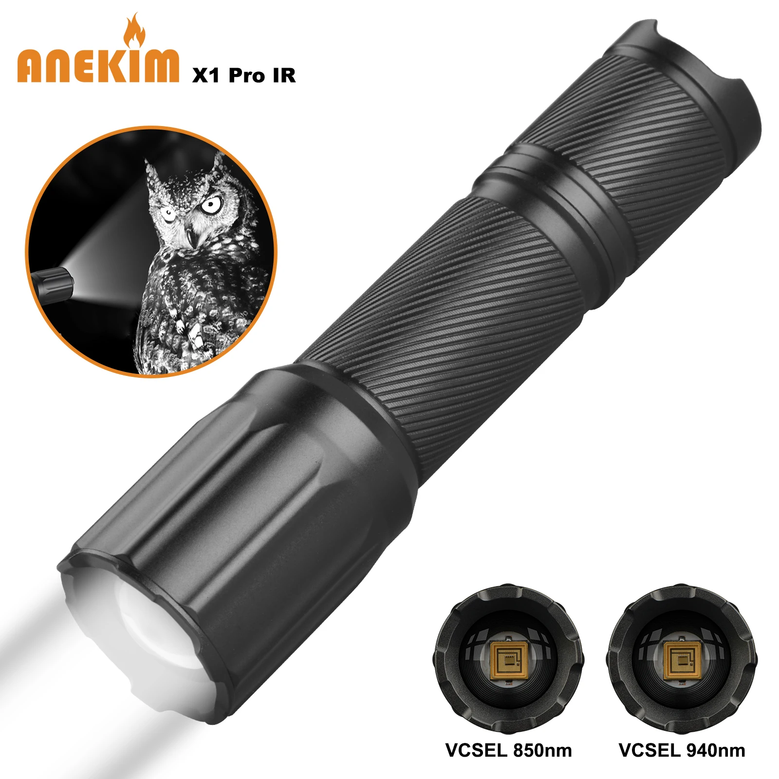 ANEKIM X1 Pro IR Torch 850nm Infrared Light  Invisible To The Naked Eye  Zoomable  for Outdoor Night Observation Hunting