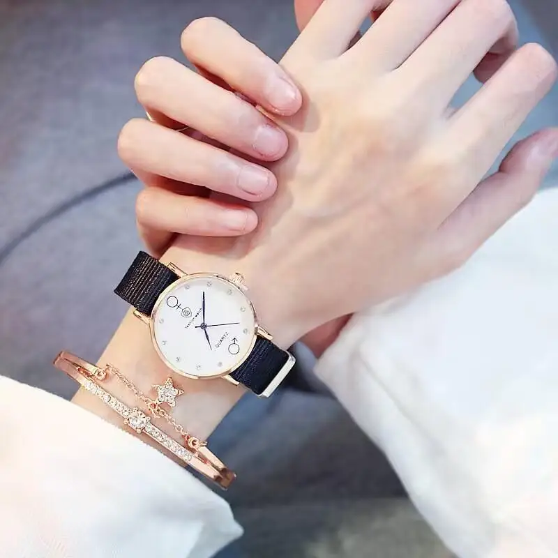 

College style watch female cute soft girl Japanese retro secondary school students Korean woman watch