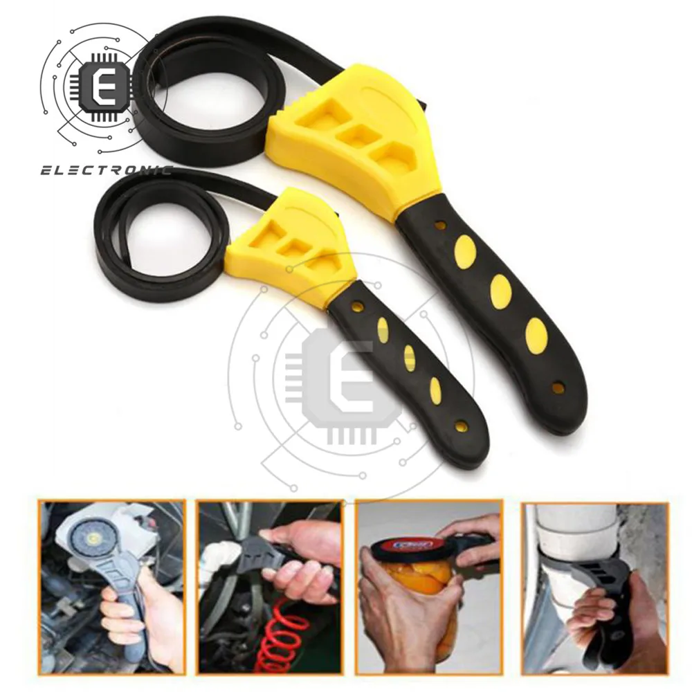 6/8 Inch Belt Wrench Spanner Set Rubber Band Wrench Can Opener Adjustable Water Pipe Pipe Multifunctional Wrench Tool