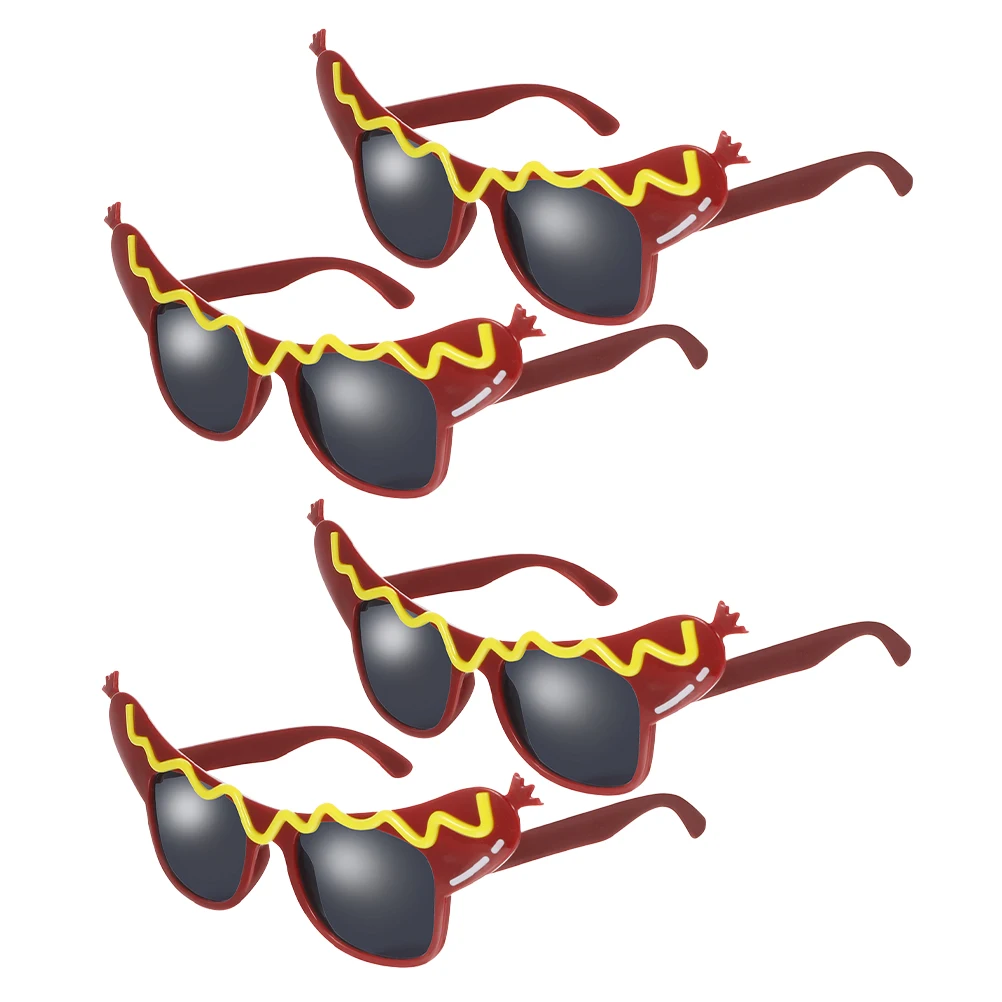 

4 Pcs Hot Dog Glasses New Years Eve Party Accessories Dress up Props Fashionable