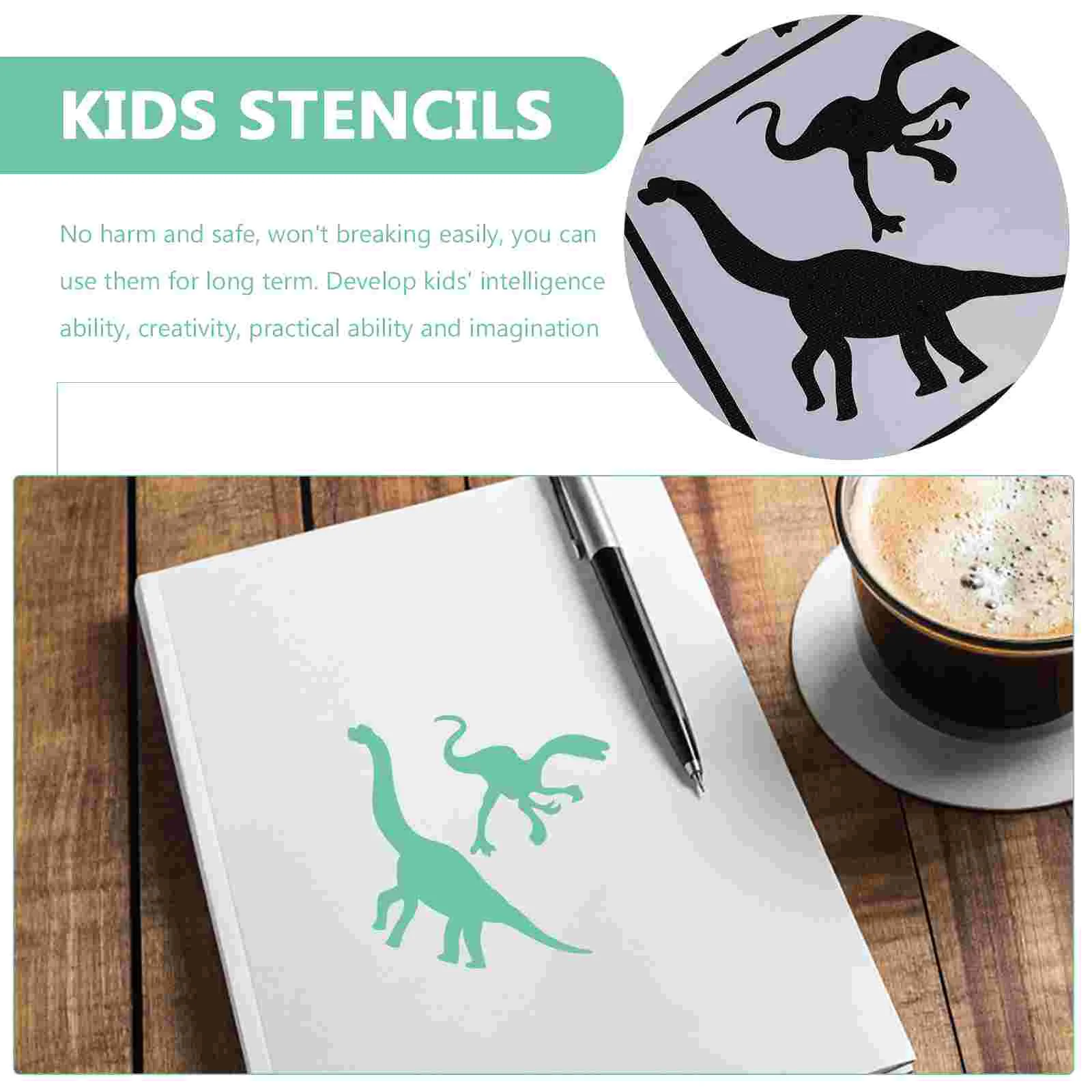 10 PCS Dinosaur Template Classroom Stencils Painting Crafts for Kids Drawing Spraying