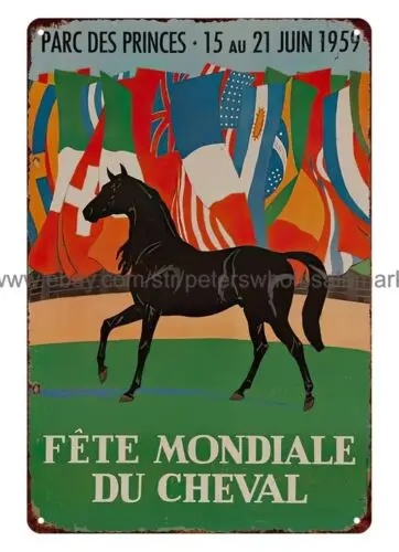 nice home decor1959 Fete Mondiale Du Cheval horse art equine gift metal tin sign