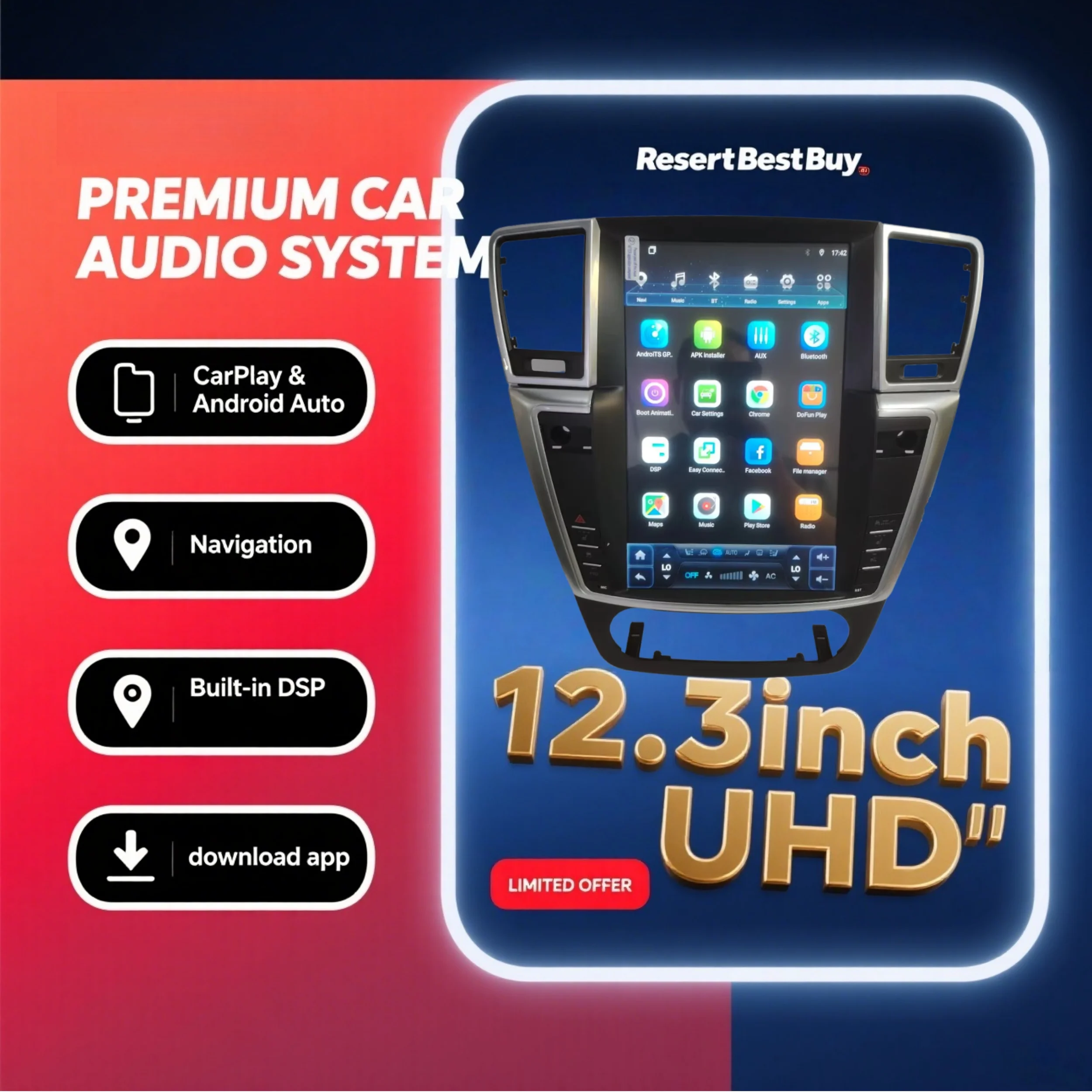 Android  Car Radio For Benz ML W164 W300 ML350 ML450 ML500 GL X164 G320 GL350 GL450 GL500 Multimedia Player GPS Navigation
