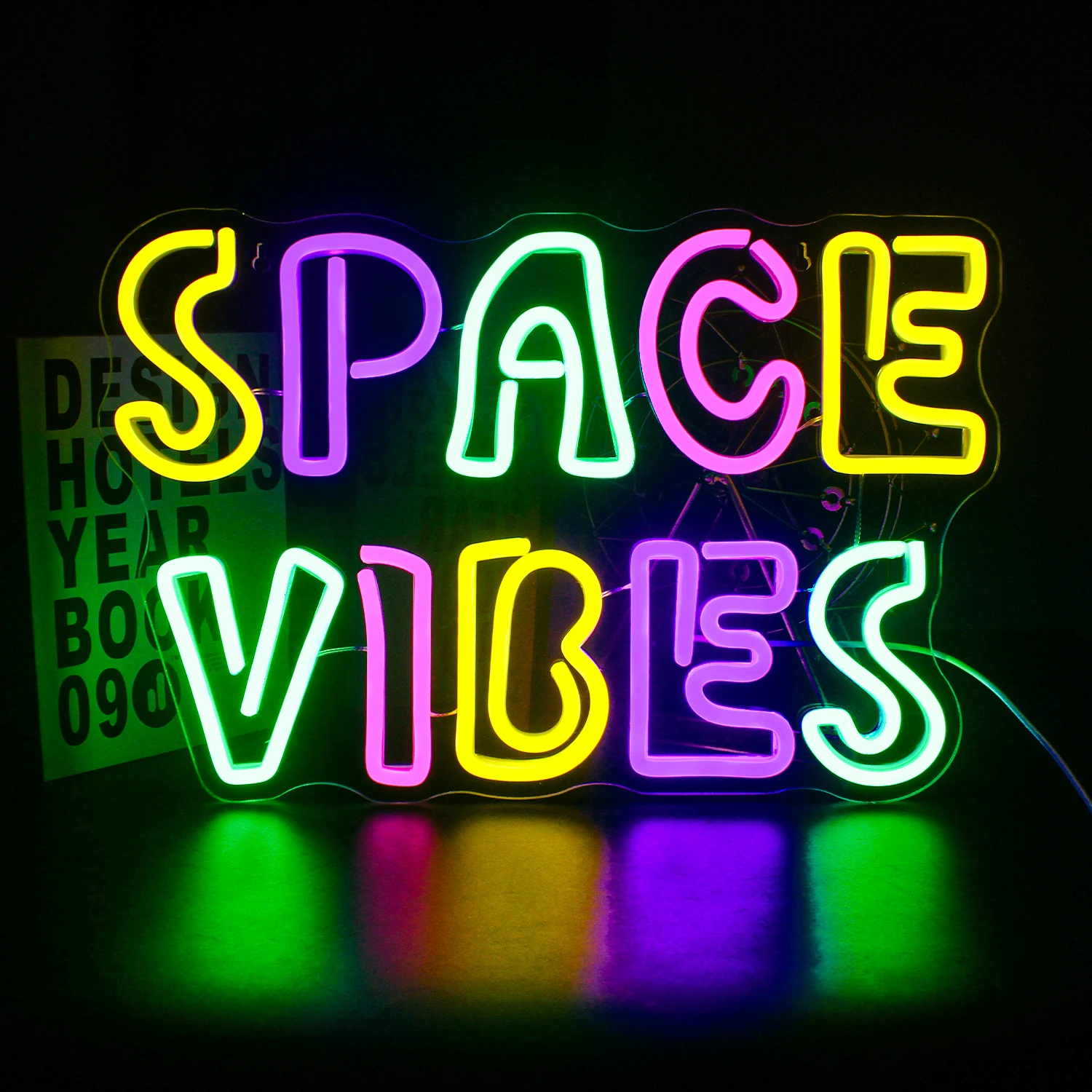 

Wanxing Space Vibes Neon Light Customized Wedding Home Room BAR Led luminous Signs Deco Birthday Aesthetic Room Decor Neon Flex