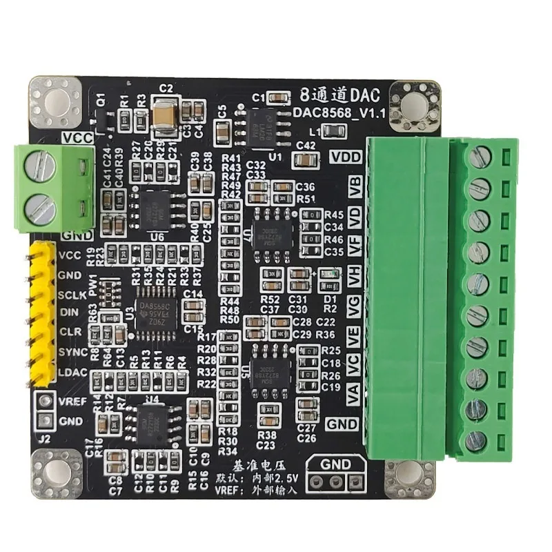 For Multi-channel Eight-channel 16-bit High-precision Digital-to-analog Converter DAC Module Adjustable Plus or Minus 5V