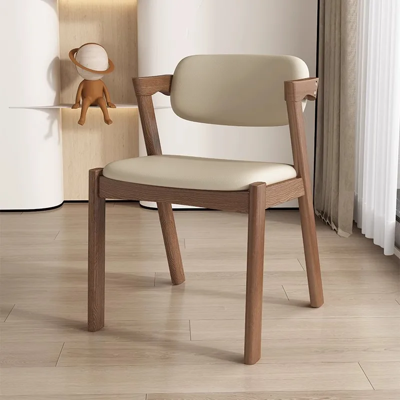 

Minimalist Modern Dining Chairs White Wooden Nordic Relaxing Dinning Chair Comfortable Sturdy Sillas De Comedor Home Furniture
