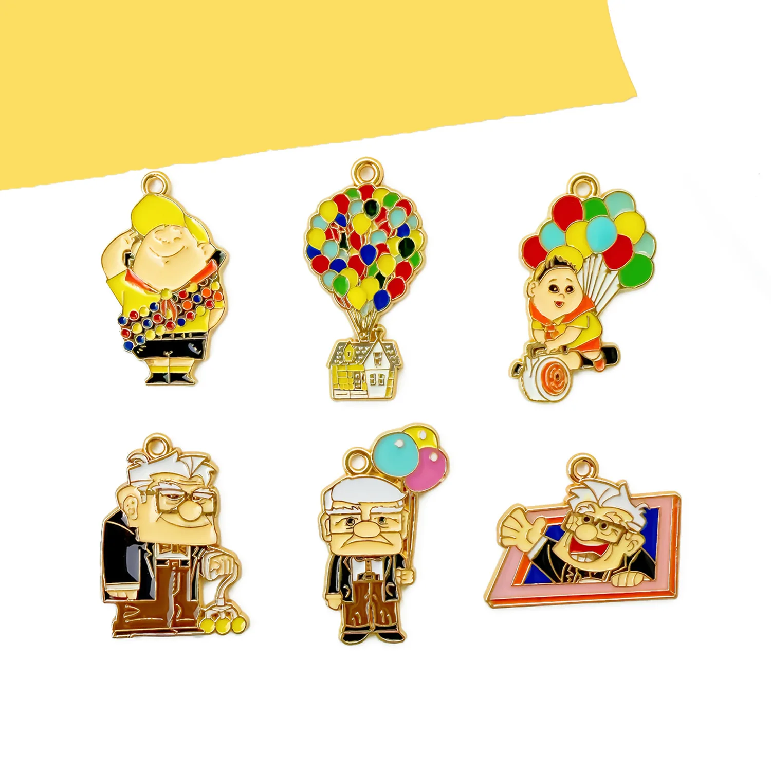 10pcs Cartoon Up Decorations Cute Alloy Pendant Anime Figures Children's DIY Creative Fashion Jewelry Accessories Gift