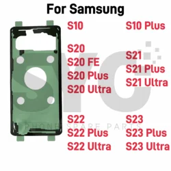 Back Battery Cover Door sticker Adhesive Tape Waterproof For Samsung S10 S20 S21 S22 S23 Plus Ultra Fe Replacement Parts