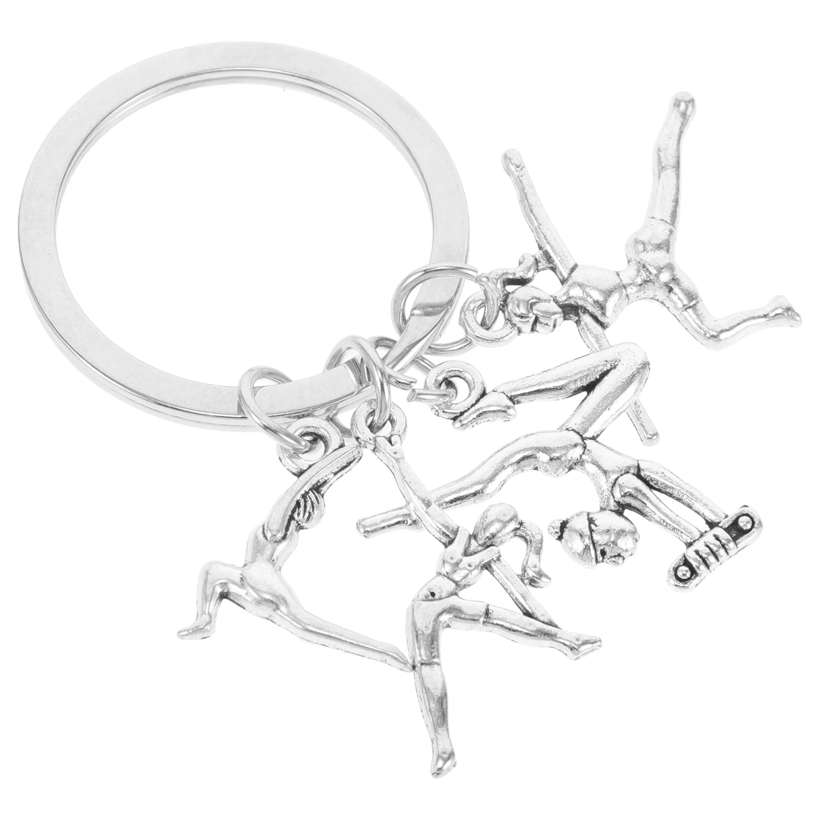 

Zinc Alloy Gymnastics Keychain Pendant Cute Sports Keychain Charm For Athletes Roller Skate Backpack Accessory Durable