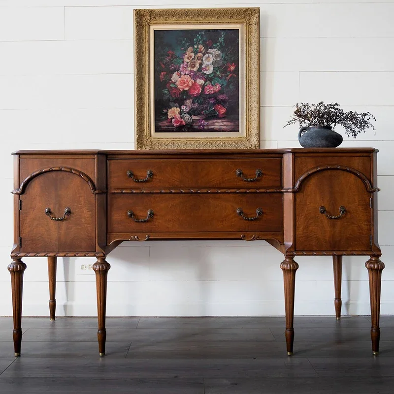 

Резной входной шкаф, декоративный шкаф для хранения вещей в гостиной, из массива дерева