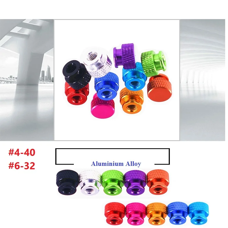 Single Pass  Aluminium Alloy Knurled Thumb Nuts #4-40 #6-32 Thin/Tall Types Hand Grip Knob Step Nut New Listing