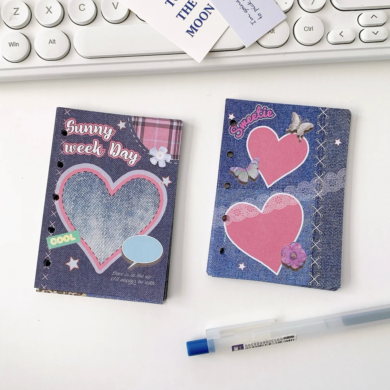 Retro Denim M5 Loose Leaf Refill Pages Journal Notebook Inserts for Collage Decoration Sticky Memo Pad Vintage DIY Planner Paper