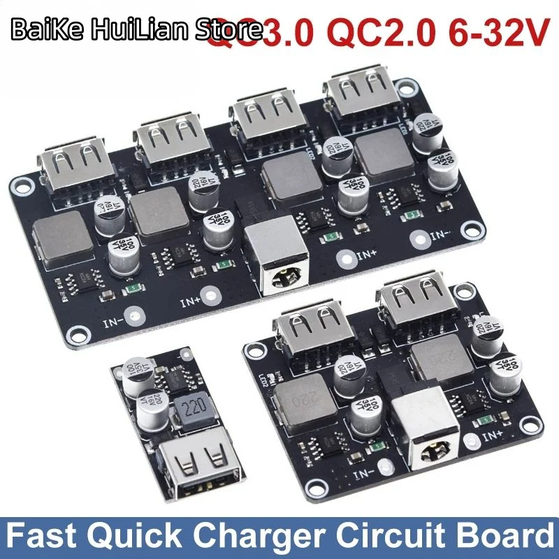 

Usb Qc3.0 Qc2.0 Usb Dc-dc Converter Charging Step Down Module 6-32v 9v 12v 24v To Fast Quick Charger Circuit Board 5v