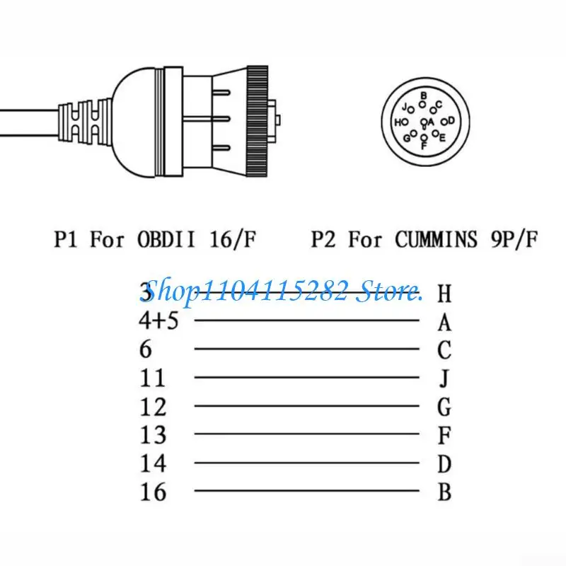 J1939 9Pin to OBD2 16Pin Truck Diagnostic Adapter Cable Fit Vehicles for Efficient Fault Detection and Repair
