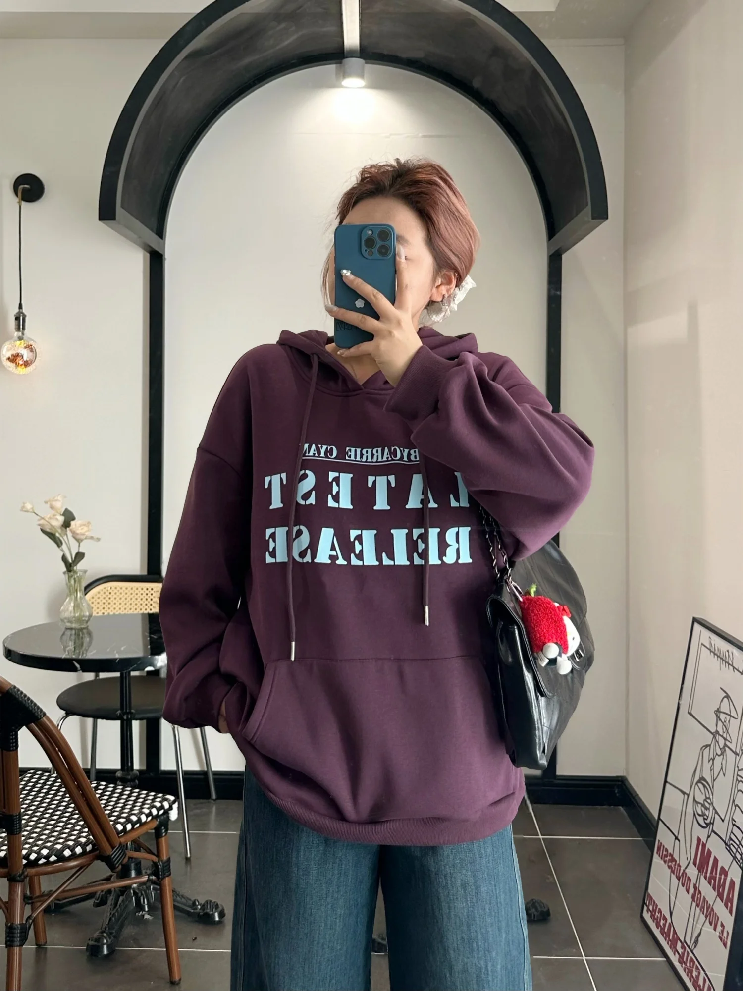 

plus Size Women's Fashionable Hoodie Thickened Autumn Winter Casual Slimming Loose Fit Fleece Lined Sweatshirt Commute Style