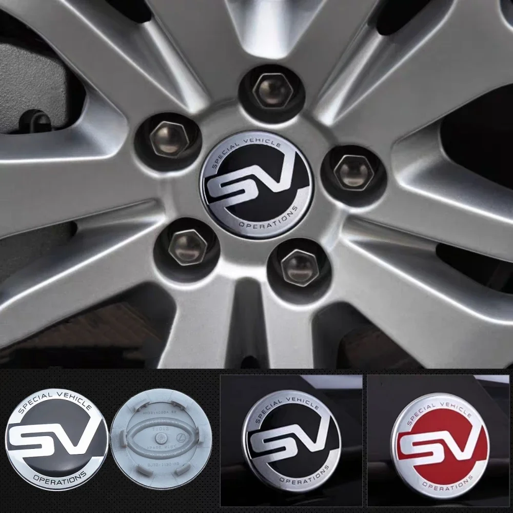 

62mm/2.44in Wheel Center Caps With SV SVR Emblem LOGO Rim Hub Cover Badge for Range Rover Evoque Discovery Styling Accessories