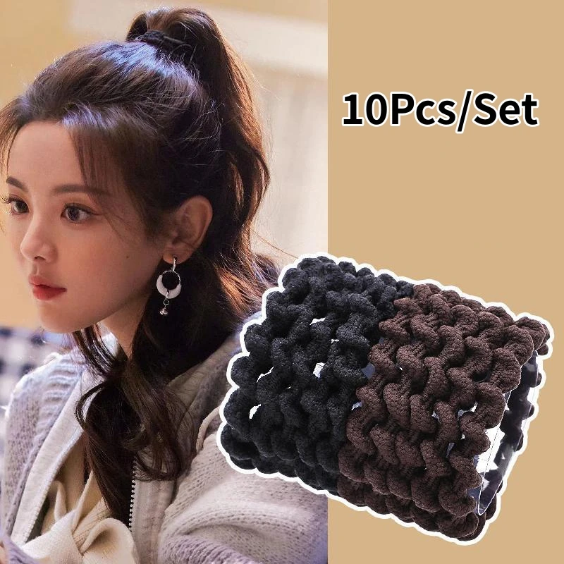 

10Pcs/Lot Women Girl Simple Elastic Hair Bands Scrunchie Ponytail Holder Rubber Hair Ties Fashion Headband Hair Accessories
