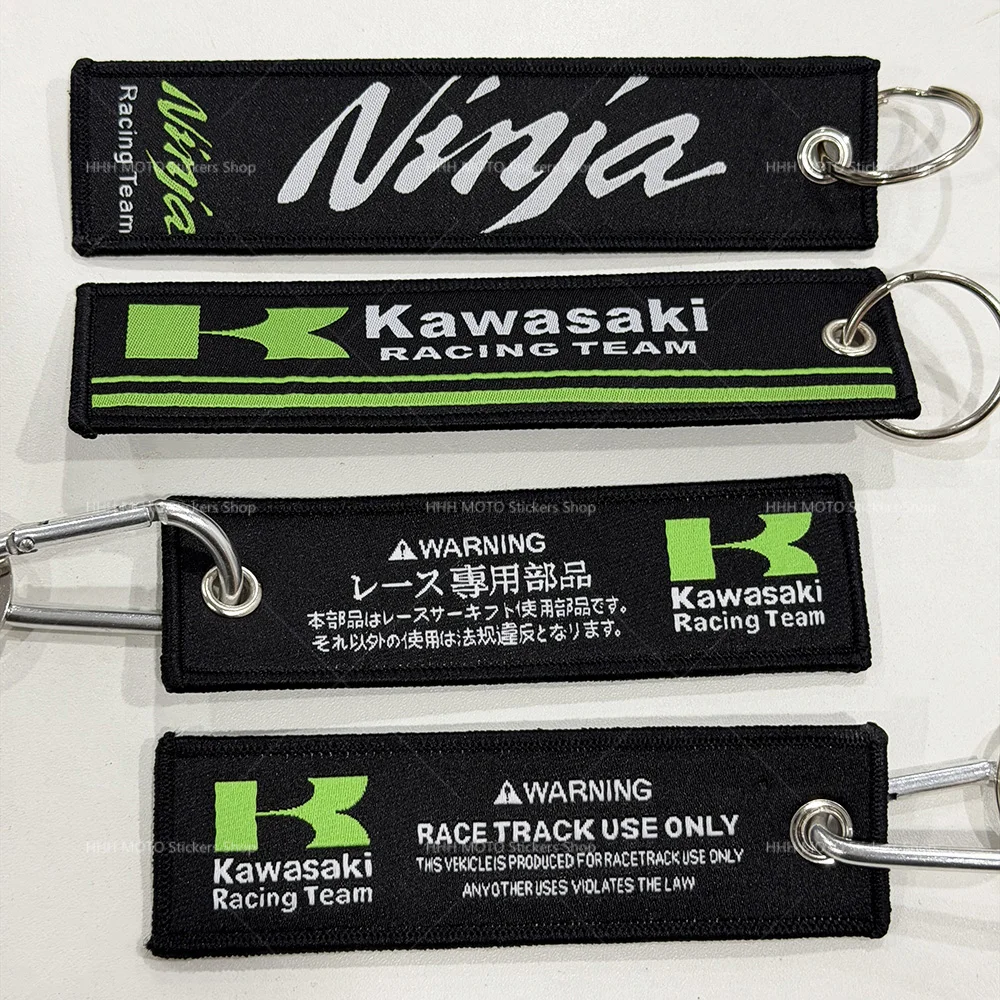 

Car Keychain for Kawasaki Double-Sides Embroidery Motorcycle Key Accessories Backpack Pendant Chain