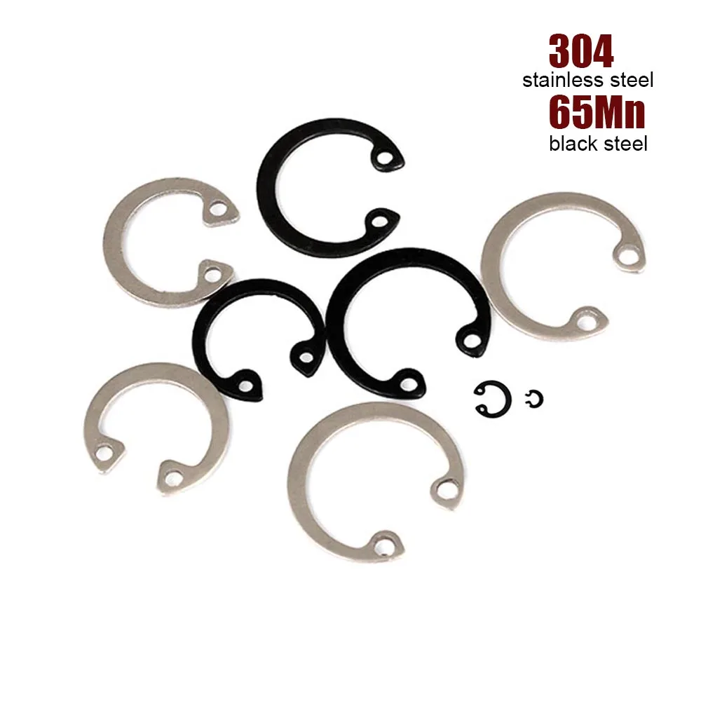 10/50pcs M3 M4 to M40 GB893 304 Stainless GB893 Black Steel Bearing Hole C Type Inside Internal Circlip Retaining Clip Snap Ring